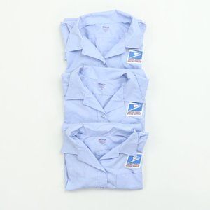 Lot of (3) United States Postal Service 2XL Short Sleeve Button Uniform Shirt